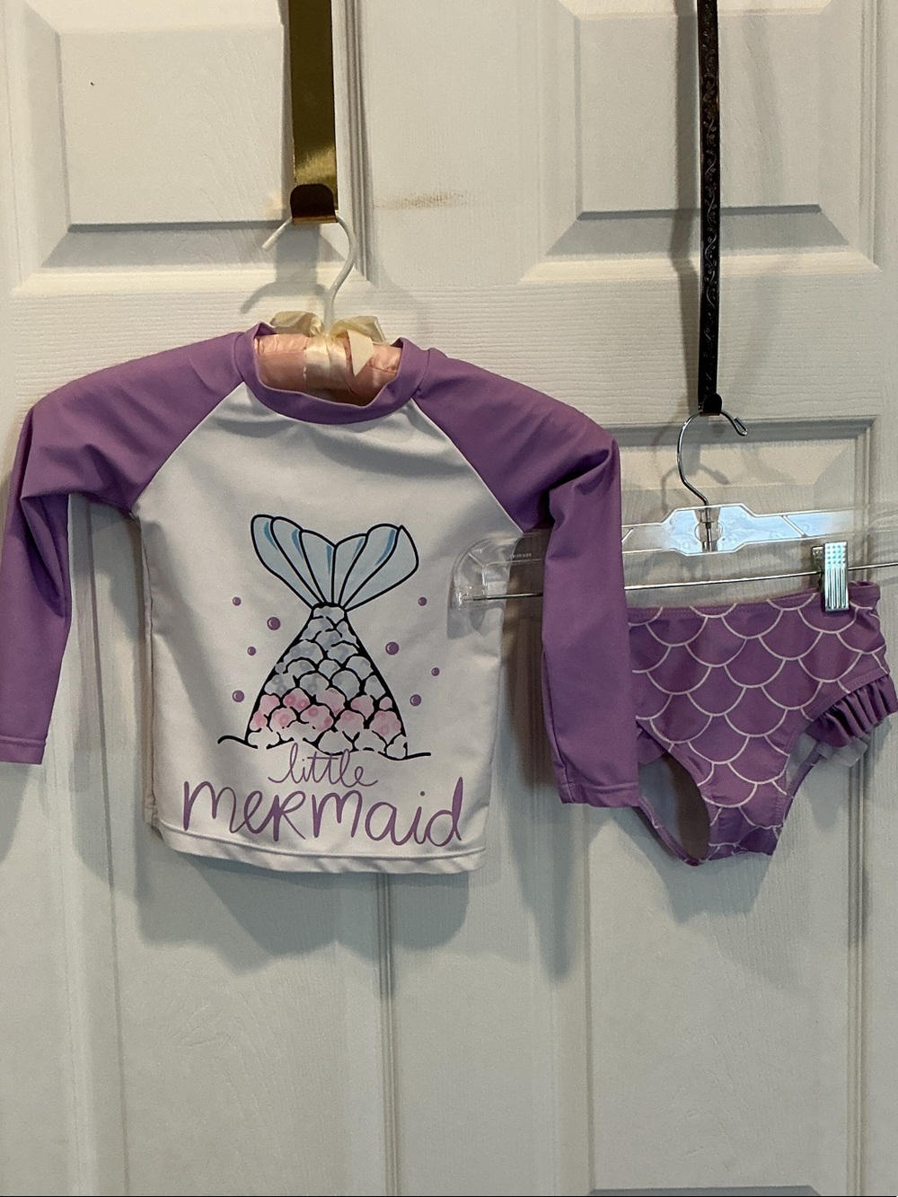 Little Mermaid Purple Rash Guard Set for Kids